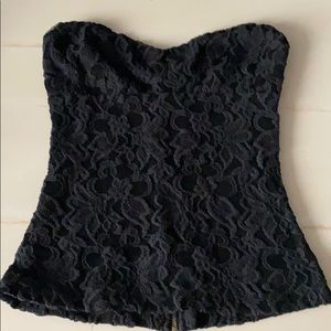 Pins & Needles Black Lace Top Size Small